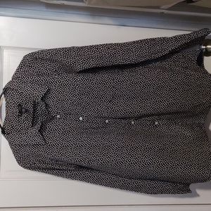 Navy hearts button up shirt
